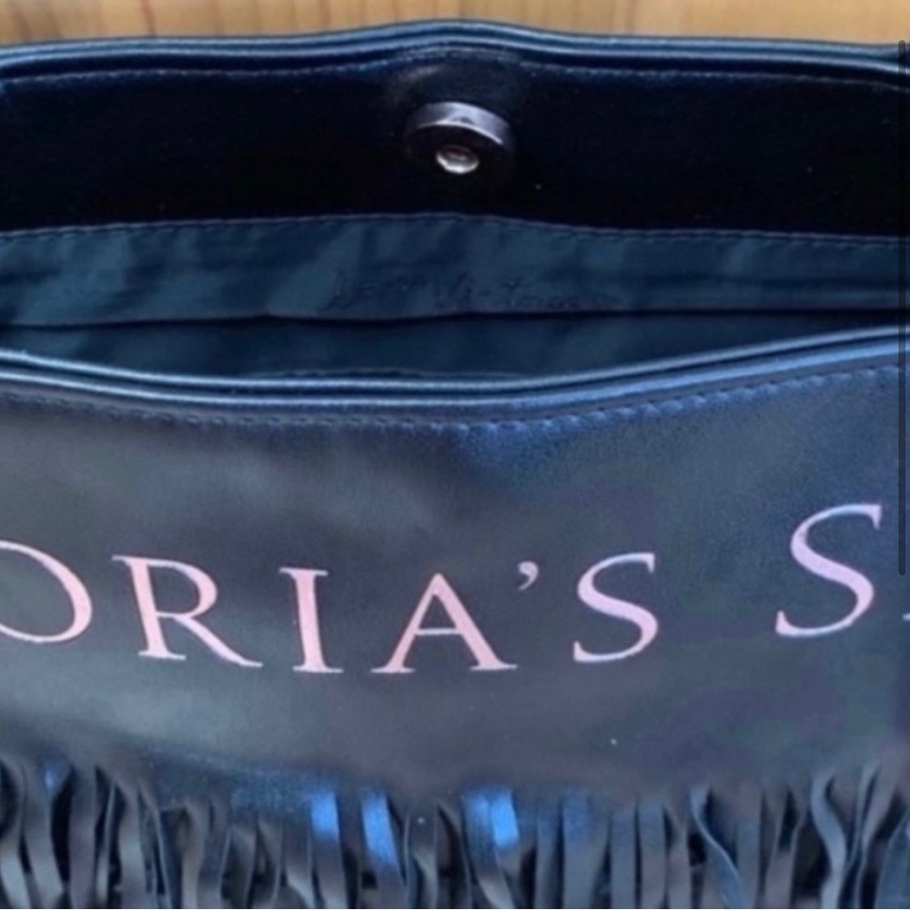 Victoria’s Secret Black Fringe Tote Bag NWT!! - Picture 2 of 7